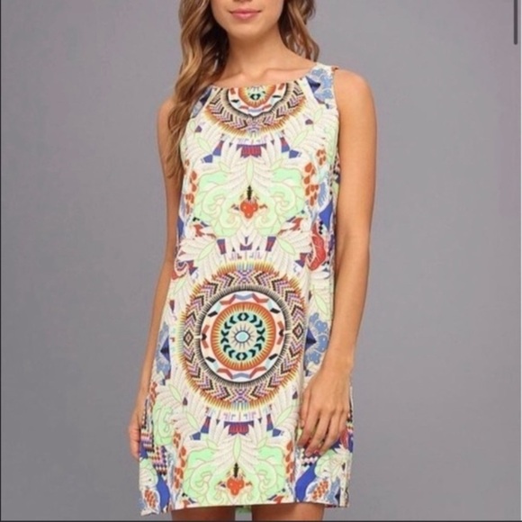 MARA HOFFMAN Jungle trip colorful geometric dress sz M retro multicolored party - Picture 12 of 16